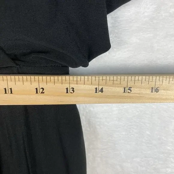 Nicole Miller Faux Wrap Maxi Dress Womens 4 Black Y2K Witchy Fairy Whimsigoth - Picture 10 of 13